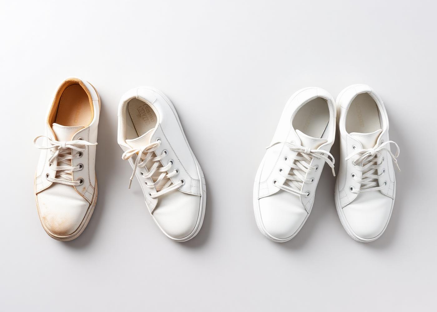 Freshly cleaned white sneakers